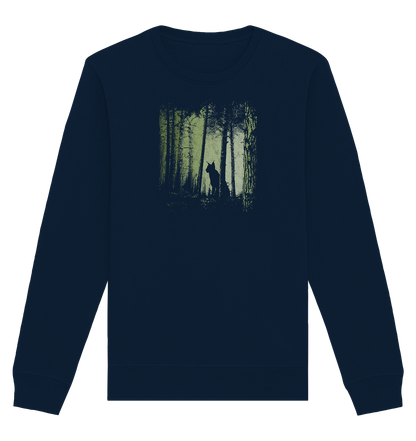Luchs Wildkatze im Zwielicht Wald - Organic Basic Unisex Sweatshirt