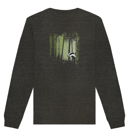 frecher Dachs im Zwielicht Wald - Organic Basic Unisex Sweatshirt