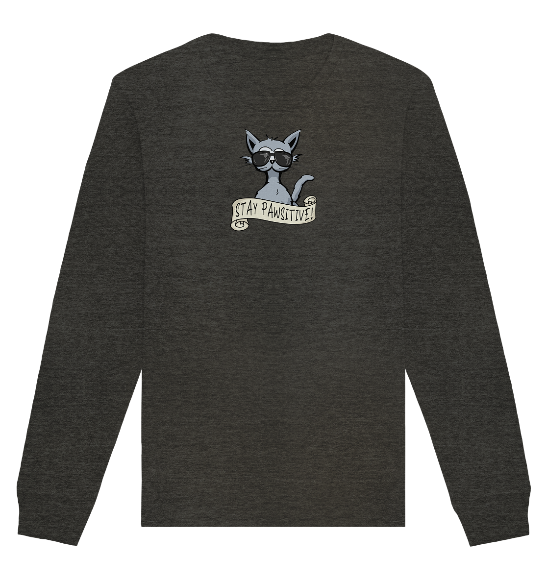 Stay Pawsitive Bleib lässig Hipster Katze - Organic Basic Unisex Sweatshirt