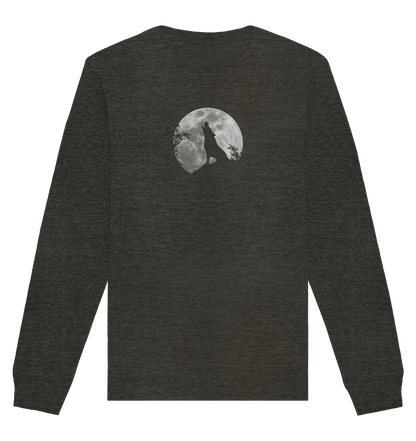 Heulender Wolf Silhouette vor Vollmond - Organic Basic Unisex Sweatshirt