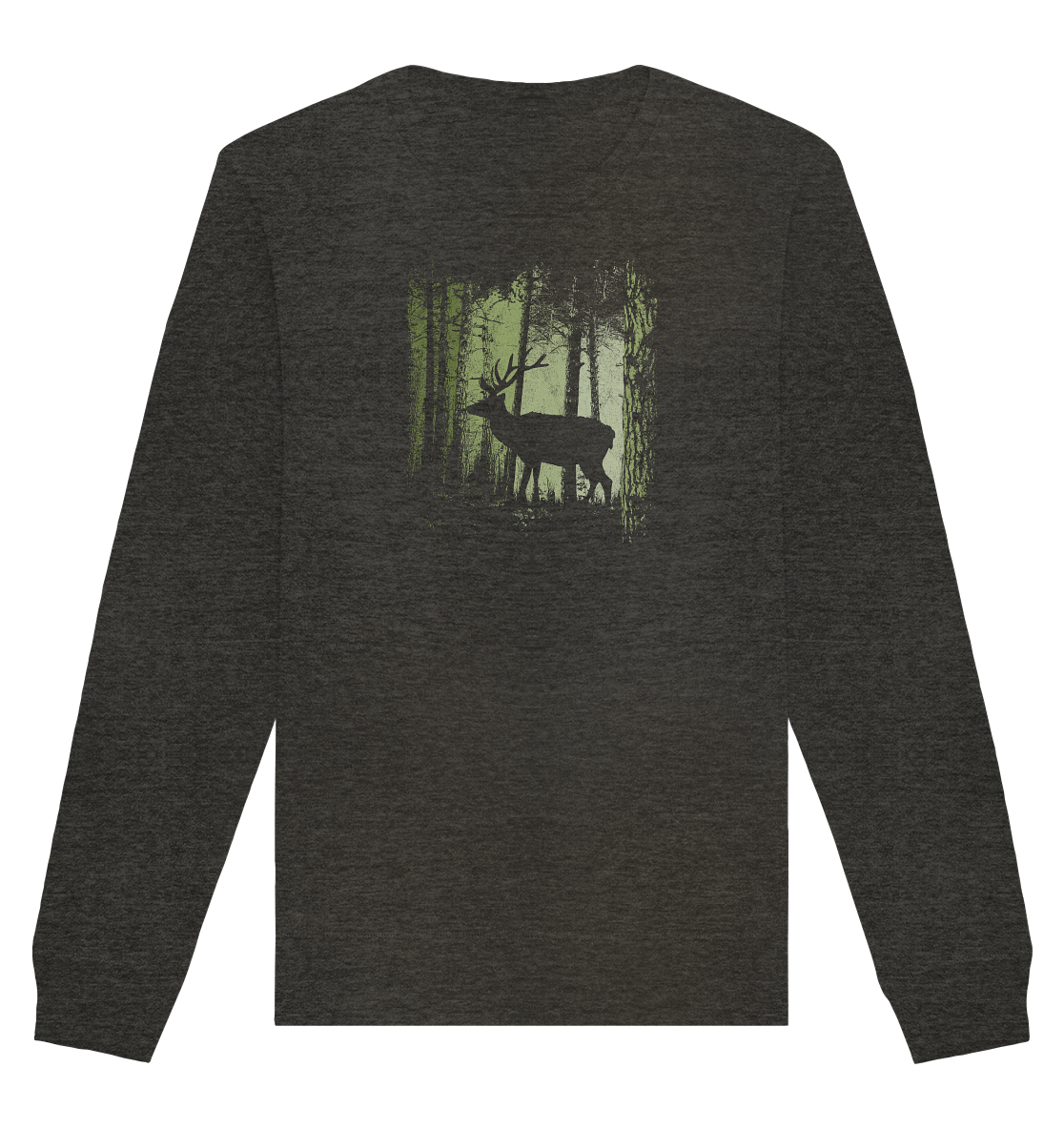 Hirsch im Zwielicht Wald - Organic Basic Unisex Sweatshirt