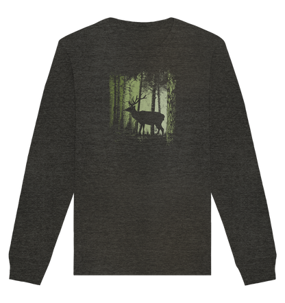 Hirsch im Zwielicht Wald - Organic Basic Unisex Sweatshirt