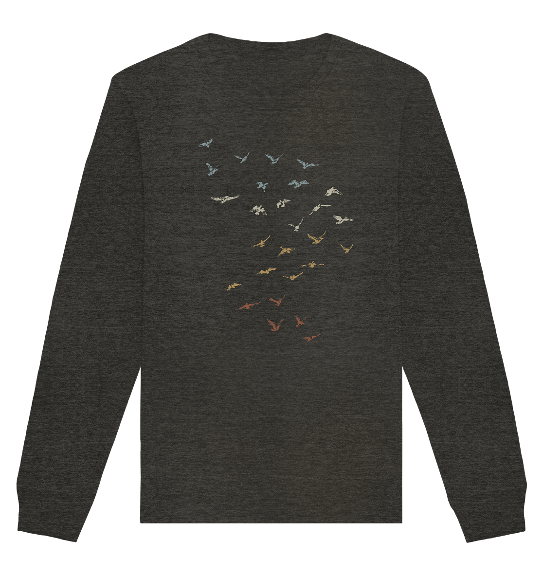 Retro Vogel Schwarm - Organic Basic Unisex Sweatshirt