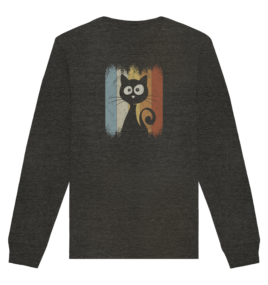 Retro Katze Silhouette - Organic Basic Unisex Sweatshirt