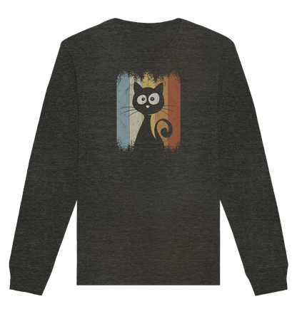 Retro Katze Silhouette - Organic Basic Unisex Sweatshirt