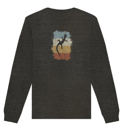 Retro Gecko Salamander Silhouette - Organic Basic Unisex Sweatshirt