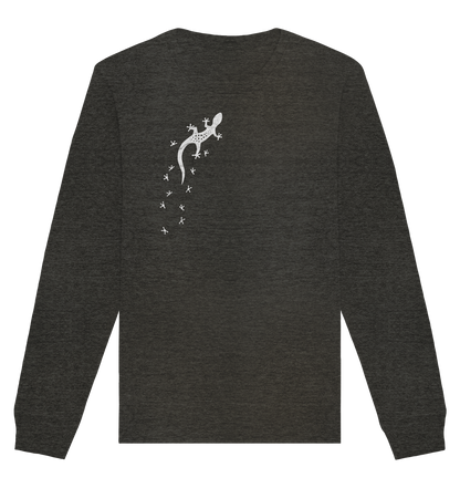 Gecko Eidechse Silhouette hell - Organic Basic Unisex Sweatshirt
