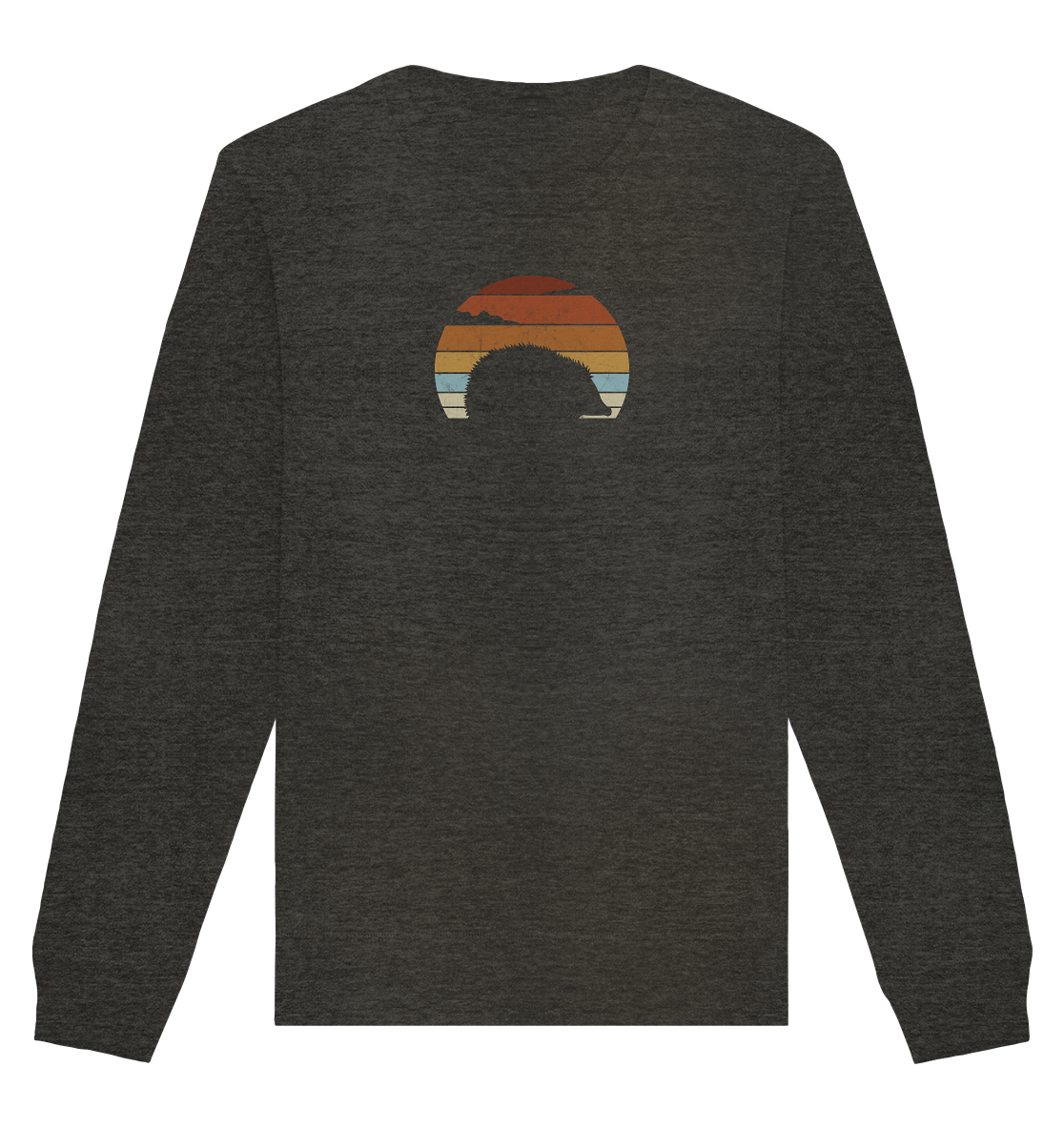 Retro Igel Silhouette im Sonnenuntergang - Organic Basic Unisex Sweatshirt