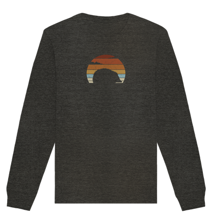 Retro Igel Silhouette im Sonnenuntergang - Organic Basic Unisex Sweatshirt