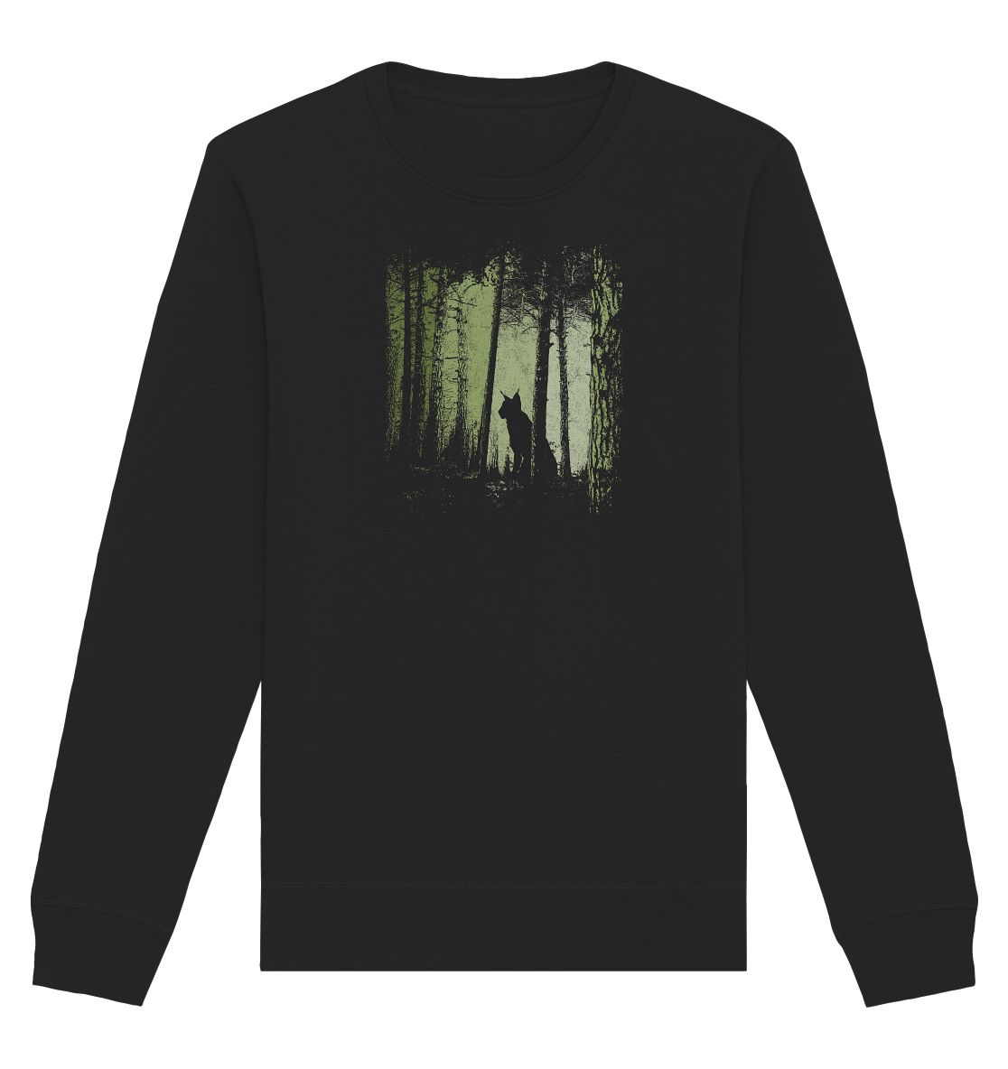 Luchs Wildkatze im Zwielicht Wald - Organic Basic Unisex Sweatshirt