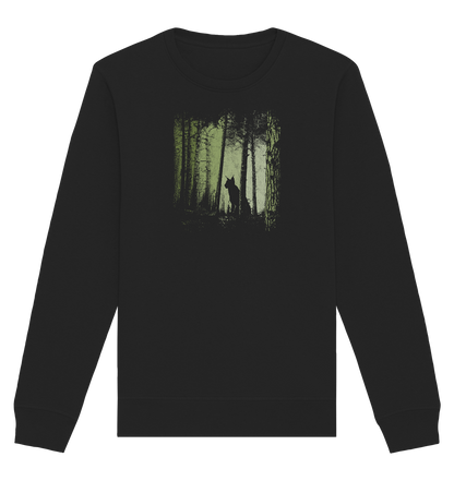Luchs Wildkatze im Zwielicht Wald - Organic Basic Unisex Sweatshirt