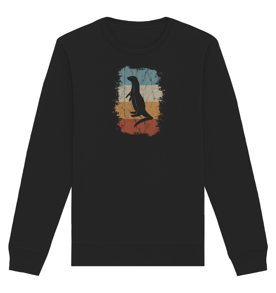 Retro Otter Fischotter Silhouette - Organic Basic Unisex Sweatshirt