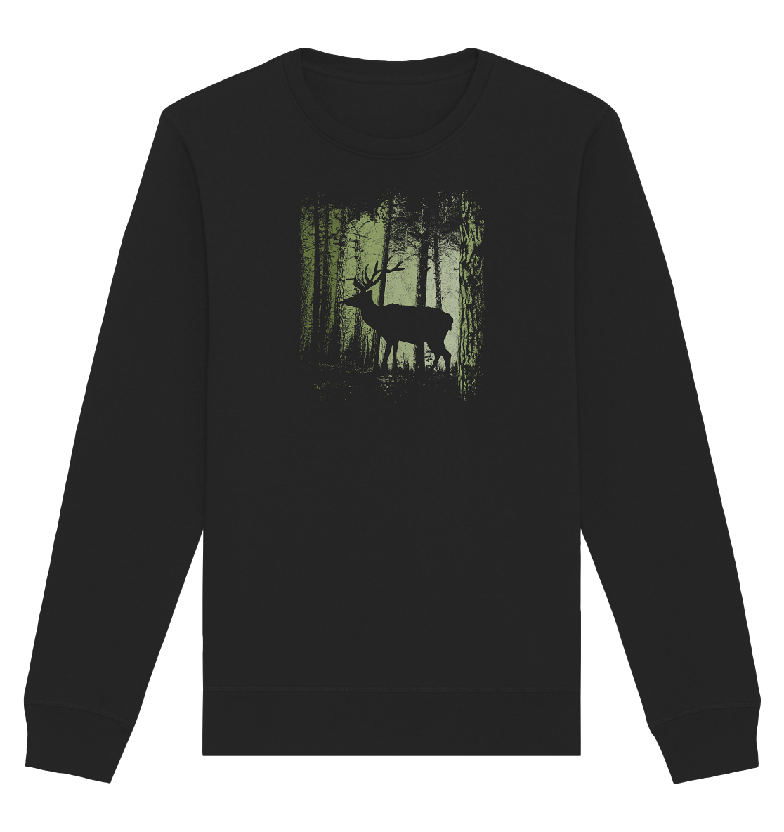 Hirsch im Zwielicht Wald - Organic Basic Unisex Sweatshirt