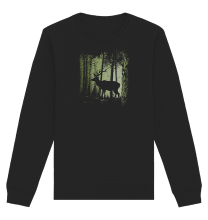 Hirsch im Zwielicht Wald - Organic Basic Unisex Sweatshirt
