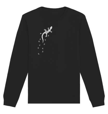Gecko Eidechse Silhouette hell - Organic Basic Unisex Sweatshirt