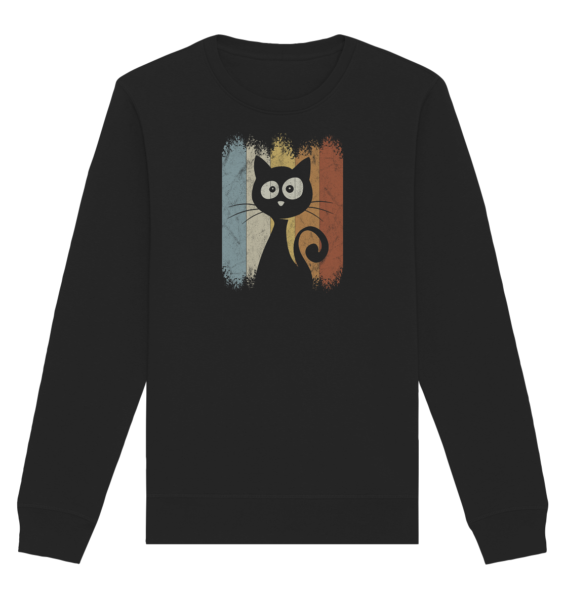 Retro Katze Silhouette - Organic Basic Unisex Sweatshirt