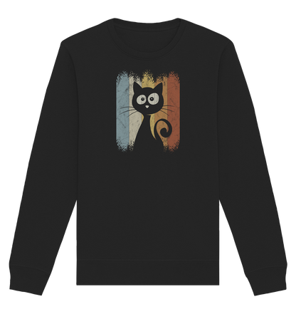 Retro Katze Silhouette - Organic Basic Unisex Sweatshirt