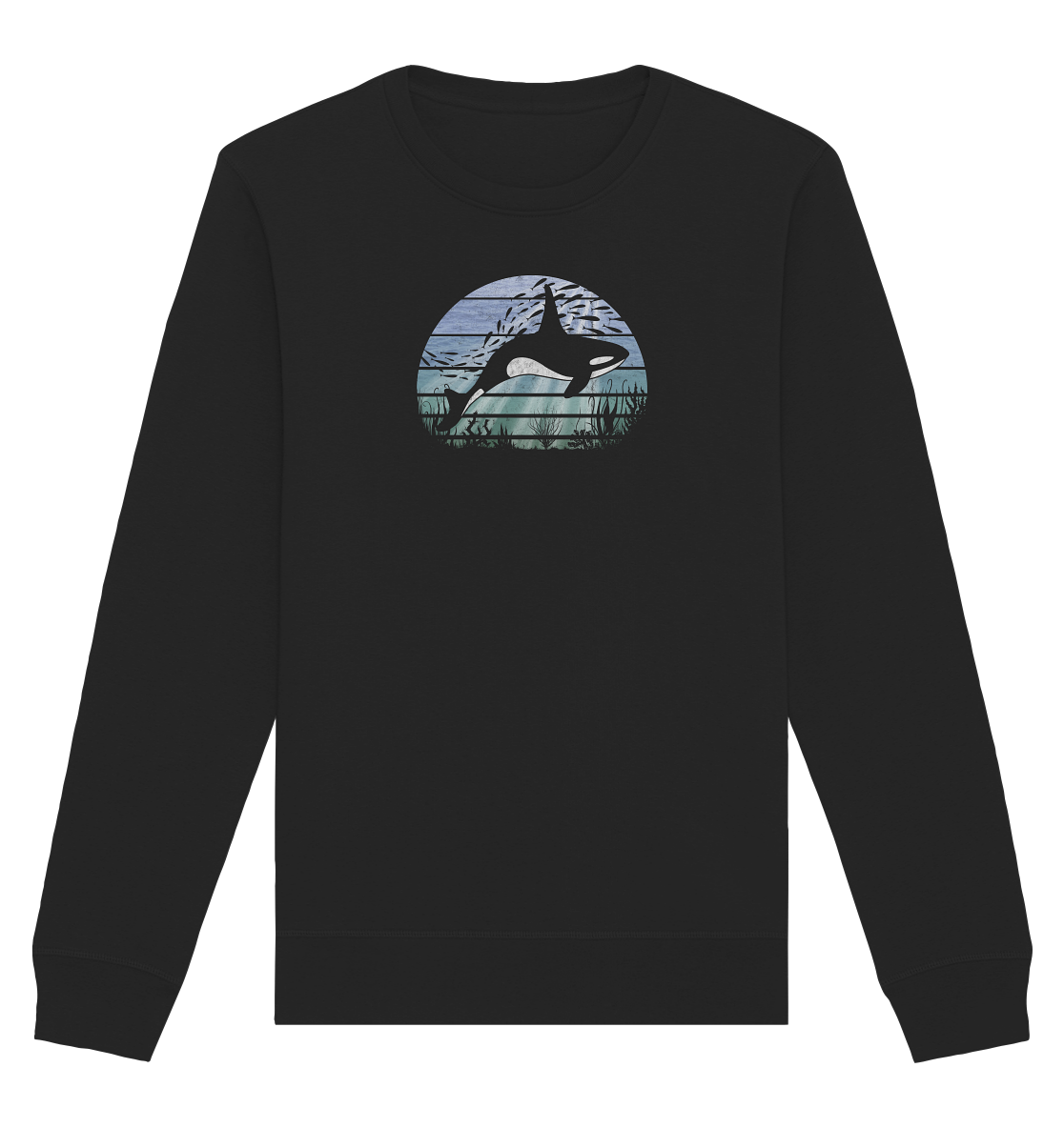 Retro Tiefsee Schwertwal Orca - Organic Basic Unisex Sweatshirt