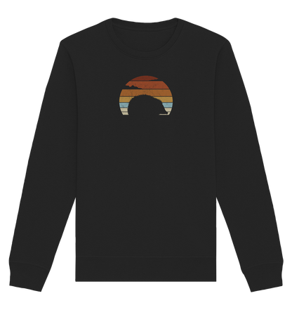 Retro Igel Silhouette im Sonnenuntergang - Organic Basic Unisex Sweatshirt