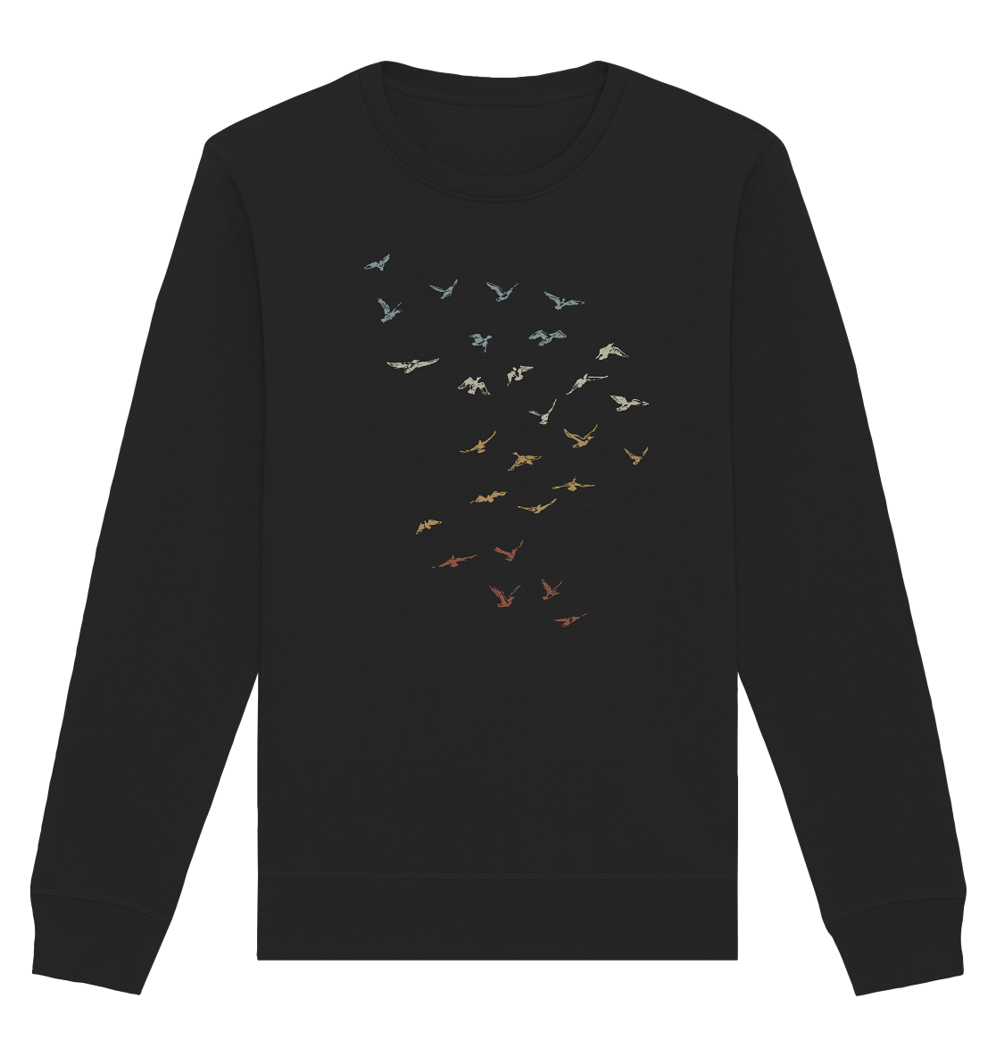 Retro Vogel Schwarm - Organic Basic Unisex Sweatshirt
