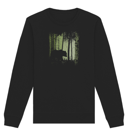 Braunbär im Zwielicht Wald - Organic Basic Unisex Sweatshirt
