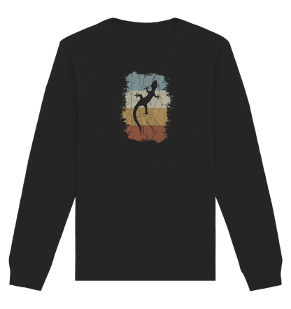 Retro Gecko Salamander Silhouette - Organic Basic Unisex Sweatshirt