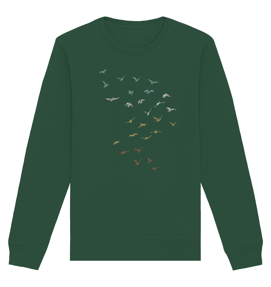 Retro Vogel Schwarm - Organic Basic Unisex Sweatshirt
