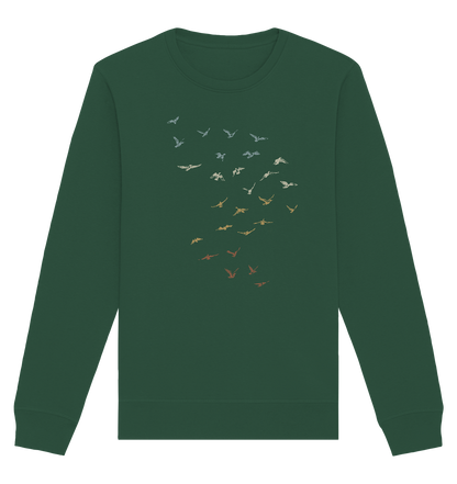 Retro Vogel Schwarm - Organic Basic Unisex Sweatshirt