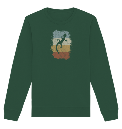 Retro Gecko Salamander Silhouette - Organic Basic Unisex Sweatshirt