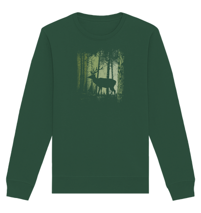 Hirsch im Zwielicht Wald - Organic Basic Unisex Sweatshirt