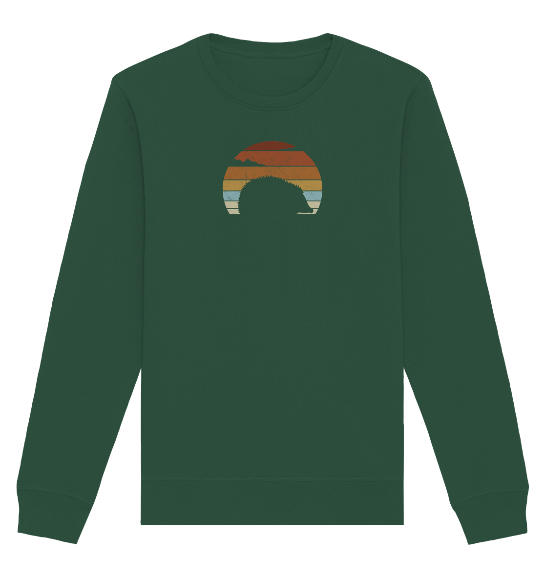 Retro Igel Silhouette im Sonnenuntergang - Organic Basic Unisex Sweatshirt