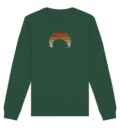 Retro Igel Silhouette im Sonnenuntergang - Organic Basic Unisex Sweatshirt
