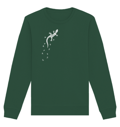 Gecko Eidechse Silhouette hell - Organic Basic Unisex Sweatshirt