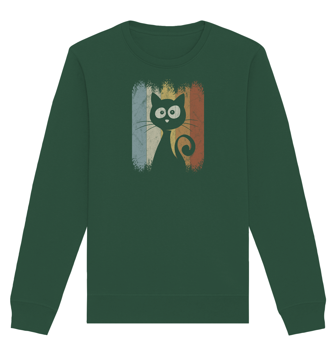 Retro Katze Silhouette - Organic Basic Unisex Sweatshirt