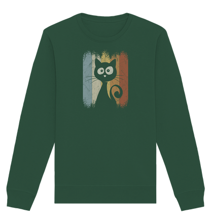 Retro Katze Silhouette - Organic Basic Unisex Sweatshirt