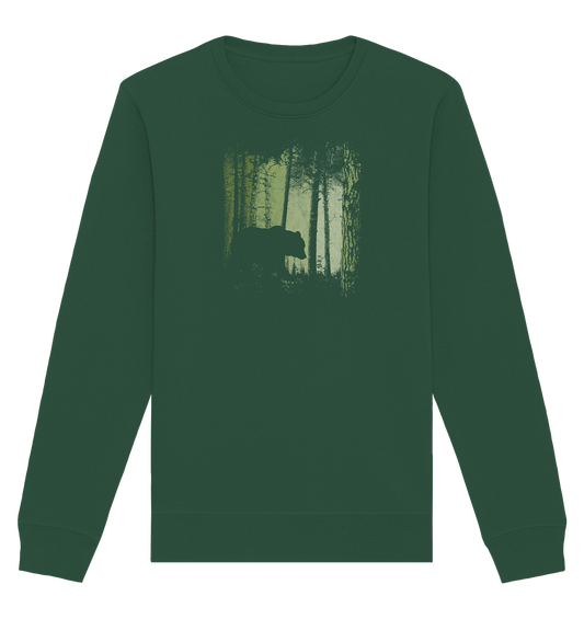 Braunbär im Zwielicht Wald - Organic Basic Unisex Sweatshirt