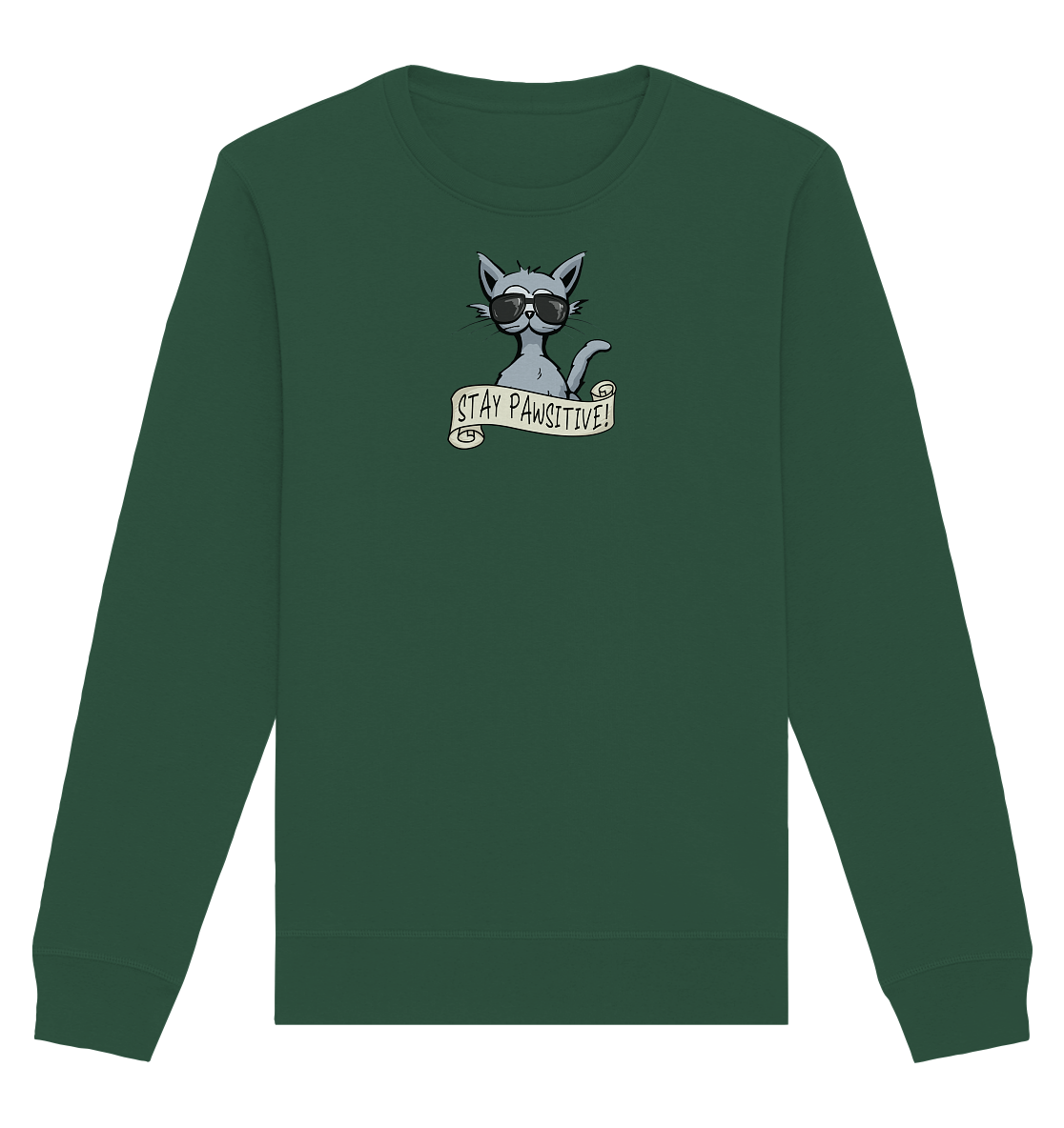 Stay Pawsitive Bleib lässig Hipster Katze - Organic Basic Unisex Sweatshirt