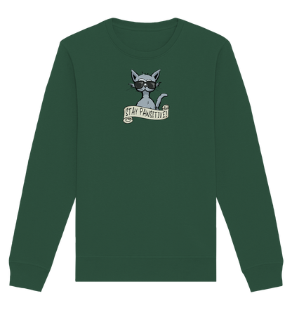 Stay Pawsitive Bleib lässig Hipster Katze - Organic Basic Unisex Sweatshirt
