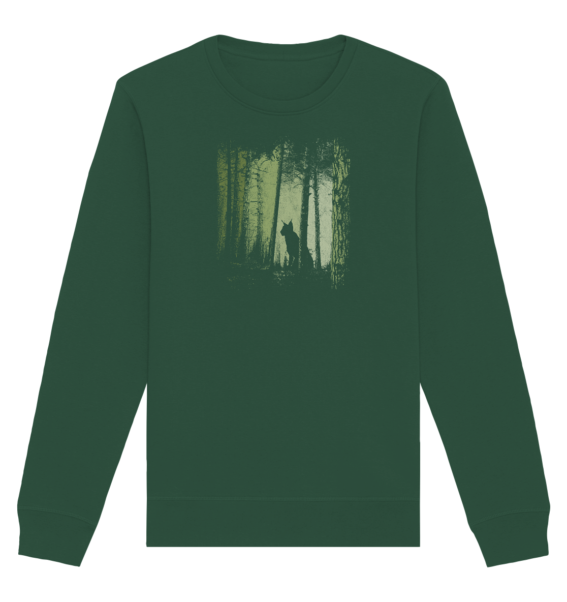 Luchs Wildkatze im Zwielicht Wald - Organic Basic Unisex Sweatshirt