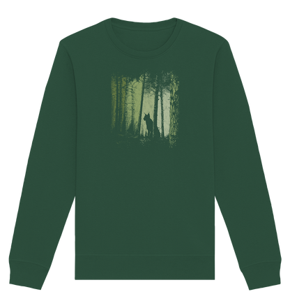 Luchs Wildkatze im Zwielicht Wald - Organic Basic Unisex Sweatshirt