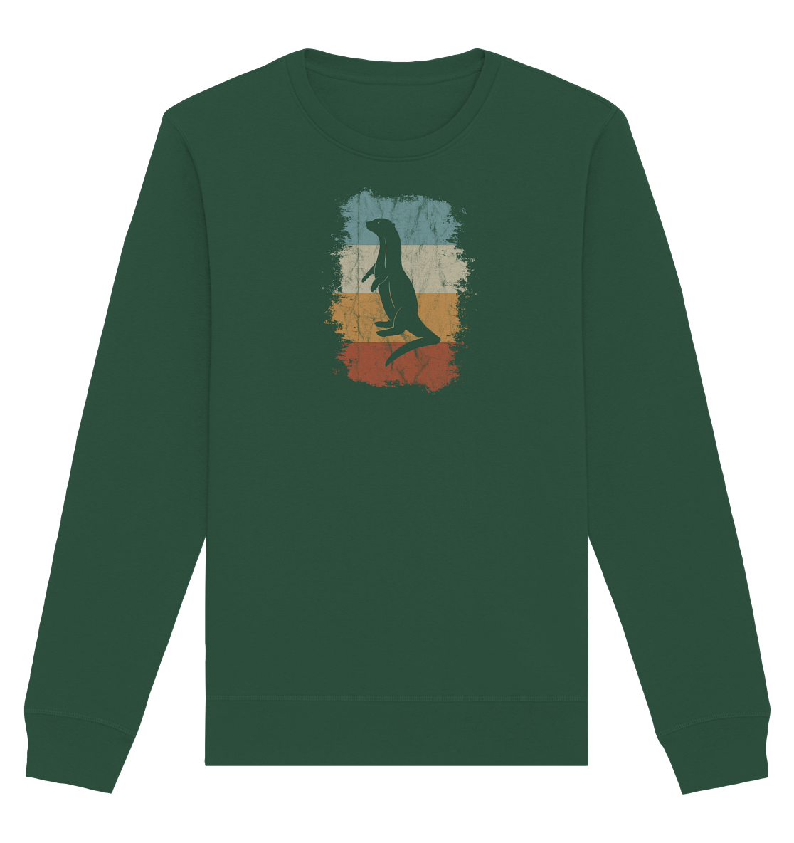 Retro Otter Fischotter Silhouette - Organic Basic Unisex Sweatshirt