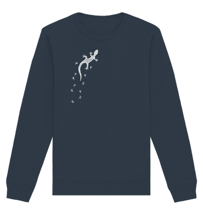 Gecko Eidechse Silhouette hell - Organic Basic Unisex Sweatshirt