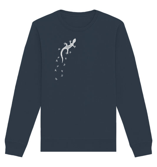 Gecko Eidechse Silhouette hell - Organic Basic Unisex Sweatshirt