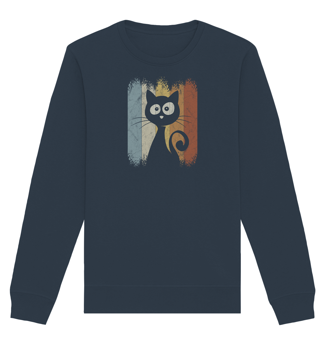 Retro Katze Silhouette - Organic Basic Unisex Sweatshirt