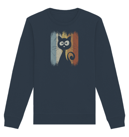 Retro Katze Silhouette - Organic Basic Unisex Sweatshirt
