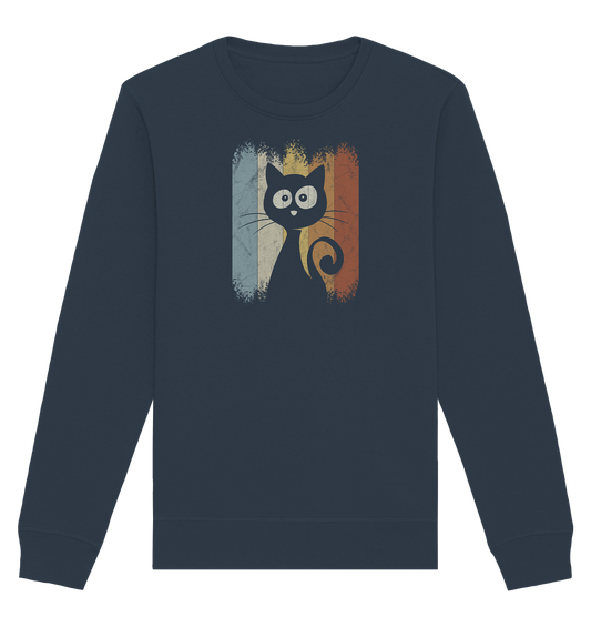 Retro Katze Silhouette - Organic Basic Unisex Sweatshirt