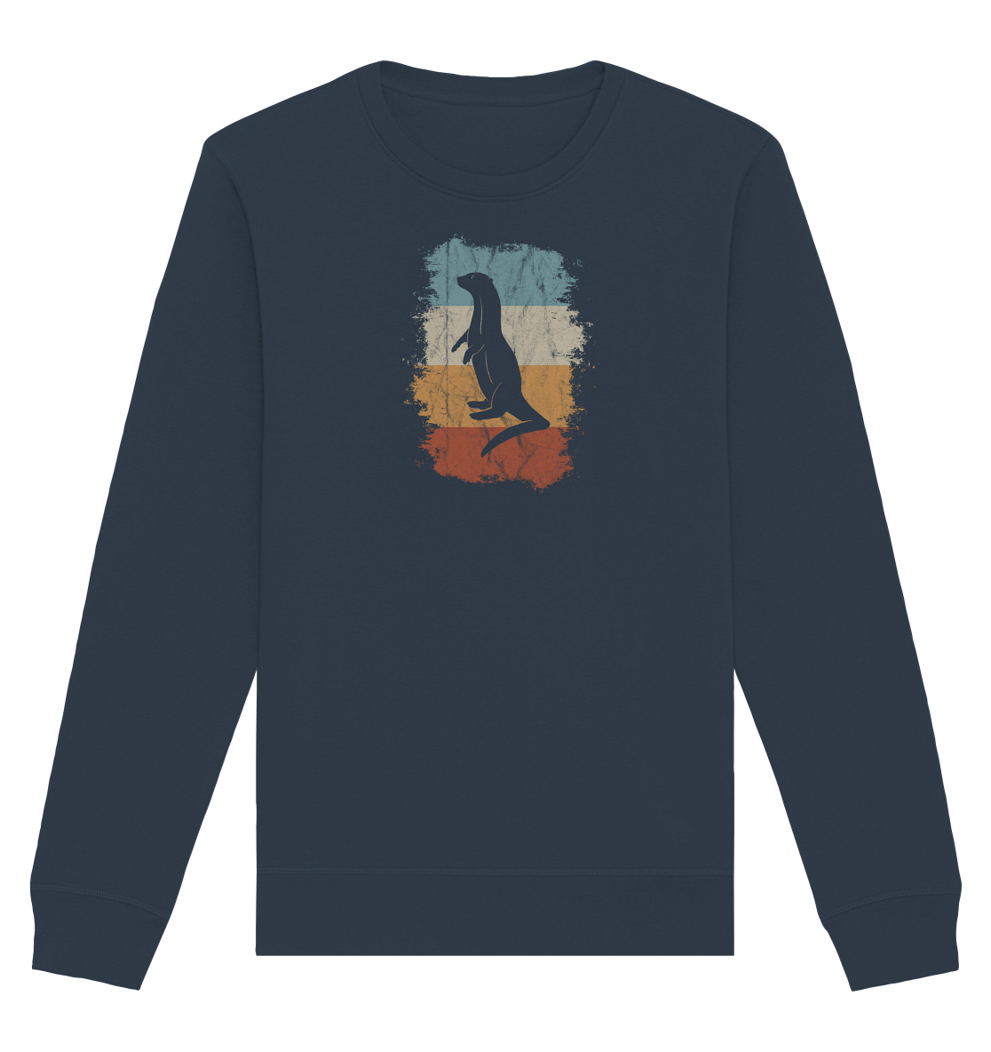 Retro Otter Fischotter Silhouette - Organic Basic Unisex Sweatshirt