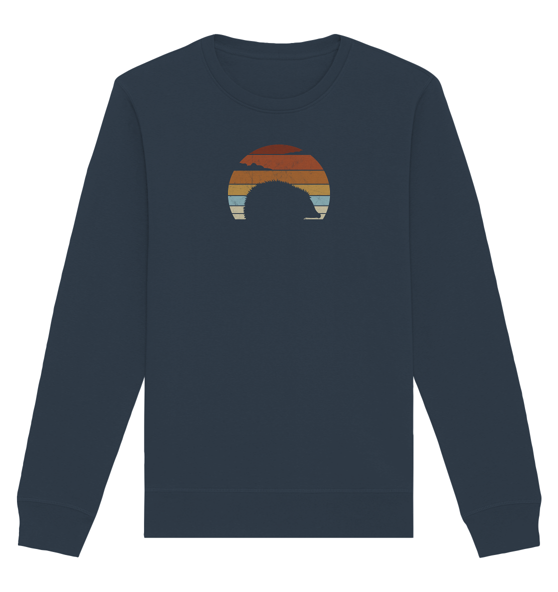 Retro Igel Silhouette im Sonnenuntergang - Organic Basic Unisex Sweatshirt
