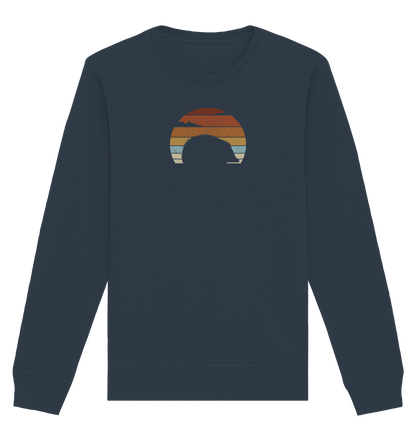 Retro Igel Silhouette im Sonnenuntergang - Organic Basic Unisex Sweatshirt