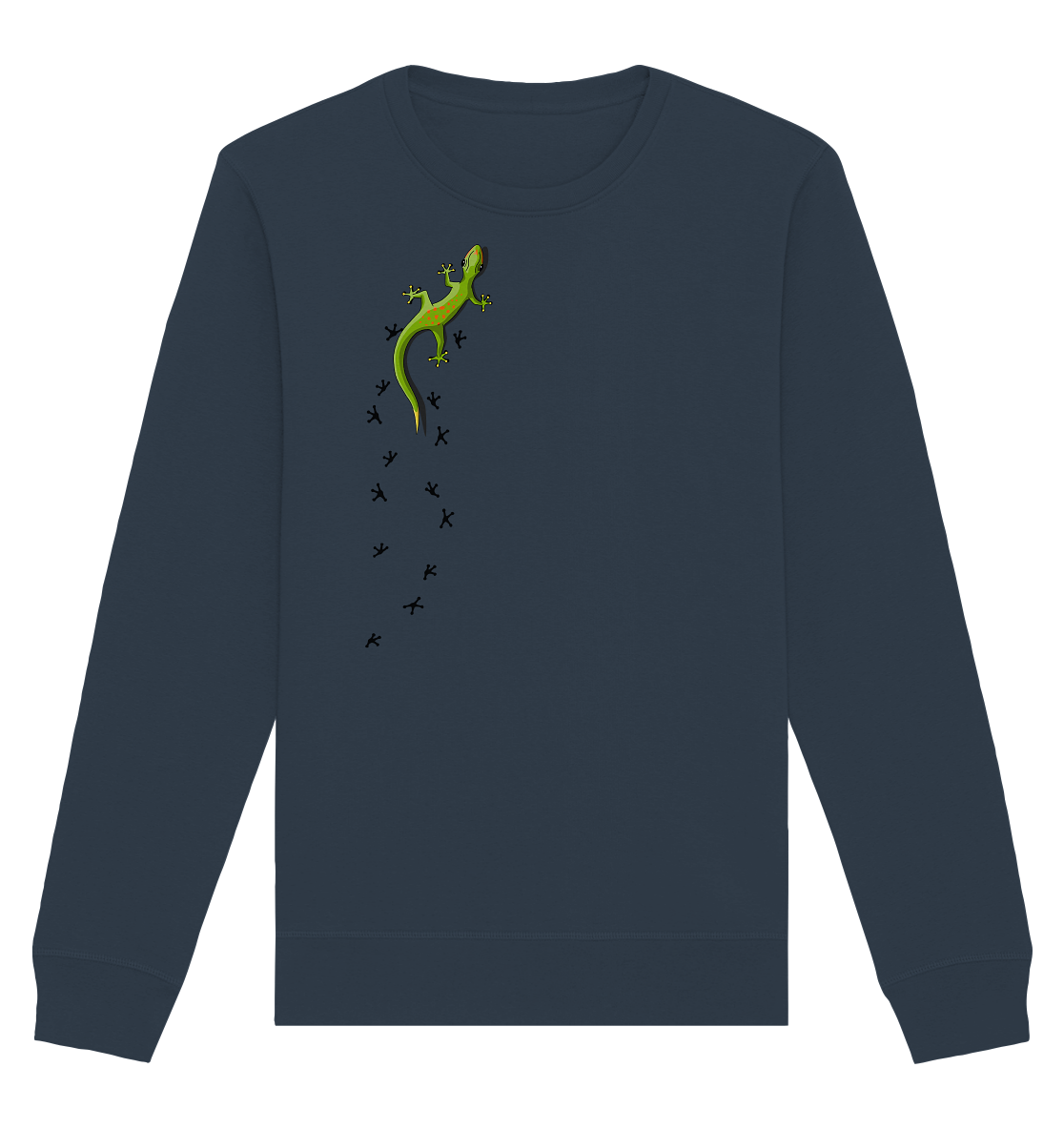 Kletternder Gecko mit Spuren - Organic Basic Unisex Sweatshirt